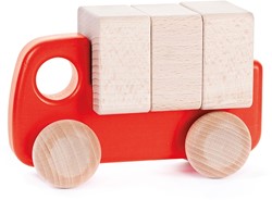 Bajo Petit camion en bois avec blocs - Jaune