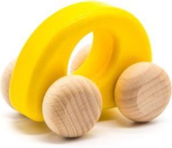 Bajo voiture jouet en bois Elipse jaune - voiture en bois durable