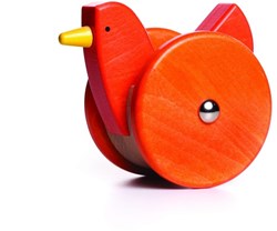 Bajo Jouet à Pousser en Bois Poule Oscillante, Rouge - Jouet Éducatif