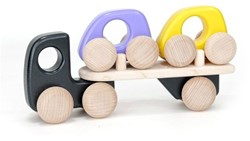 Bajo transporteur de voitures en bois avec voitures - durable et créatif
