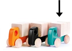 Bajo camion en bois avec blocs - jouet éducatif, bleu clair