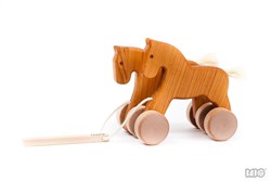 Bajo chevaux jouets en bois - Double Horses jouet à tirer 21720