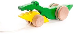 Bajo jouet à tirer en bois Crocodile - jouet durable pour enfants