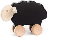 Mouton en bois Bajo sur roulettes - Noir