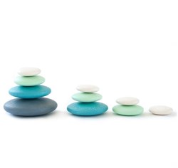 Bajo galets en bois colorés - set de jouets 10 pièces
