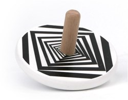 Bajo toupie en bois illusion noir-blanc jouet pour enfants
