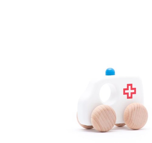 Bajo véhicule jouet en bois Ambulance - véhicule classique 10 cm