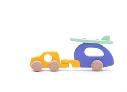 Bajo voiture 4x4 en bois avec caravane - jouet durable pour enfants