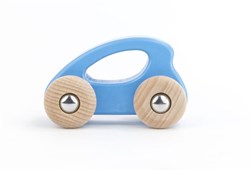 Bajo voiture écologique en bois - jouet durable bleu clair
