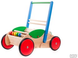 Bajo chariot de marche en bois - trotteur pour bébé multicolore