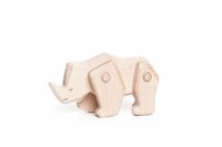 Bajo figurine rhinocéros en bois durable et créative pour enfants