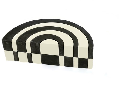 Bajo arc-en-ciel jouet en bois petit noir-blanc éducatif