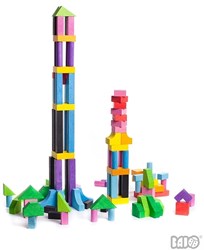 Bajo blocs en bois - jouet de construction 102 pièces colorées
