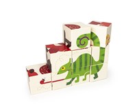 Bajo puzzle en bois zoo - cubes éducatifs en bois jouet