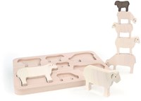 Bajo puzzle en bois formes moutons - jouet éducatif 7 pièces