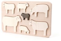 Bajo puzzle en bois formes moutons - jouet éducatif 7 pièces-2