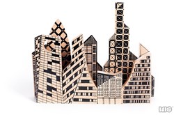 Bajo puzzle en bois formes Ville - jouet éducatif double face 10 pièces