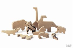 Bajo puzzle double face en bois en forme de jungle - 10 pièces