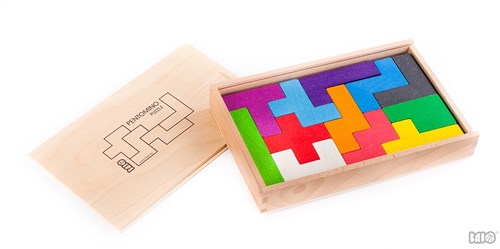 Bajo puzzle pentomino en bois jouet éducatif perception spatiale-3