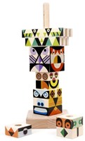 Bajo puzzle de construction en bois Totem - jouet éducatif 13 pièces-2