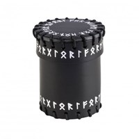 Q-Workshop gobelet à dés cuir noir runes - accessoire dés