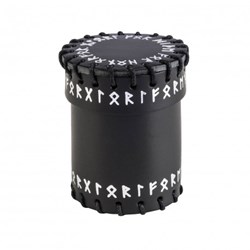 Q-Workshop gobelet à dés cuir noir runes - accessoire dés