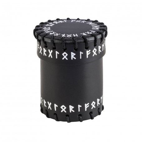 Q-Workshop gobelet à dés cuir noir runes - accessoire dés