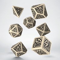 Q-Workshop Dwarven - Jeu de dés beiges et noirs (7)-2