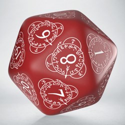 Q-Workshop dé D20 compteur de niveau rouge blanc - accessoire jeu de dés