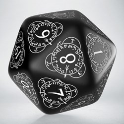 Q-Workshop dé D20 compteur de niveau noir blanc pour jeux
