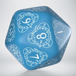 Q-Workshop dé D20 compteur de niveau bleu blanc pour jeux
