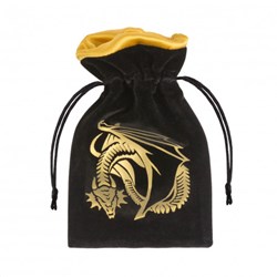 Q-Workshop Dragon - Sac à dés en velours noir et doré