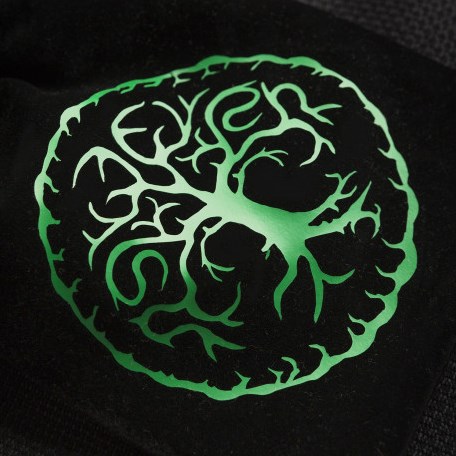 Q-Workshop Forest - Sac à dés en velours noir et vert-2