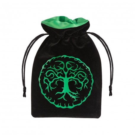 Q-Workshop Forest - Sac à dés en velours noir et vert
