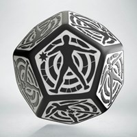 Q-Workshop dé D12 noir-blanc pour jeux de plateau