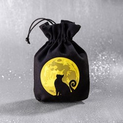 Q-Workshop pochette à dés CATS The Mooncat noir jaune glow
