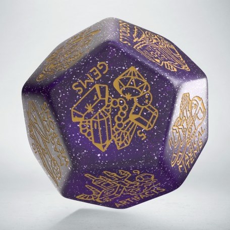Q-Workshop dé générateur de trésor D12 Shimmering Purple & Gold