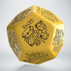 Q-Workshop dé générateur de trésors D12 jaune noir pour jeux de rôle
