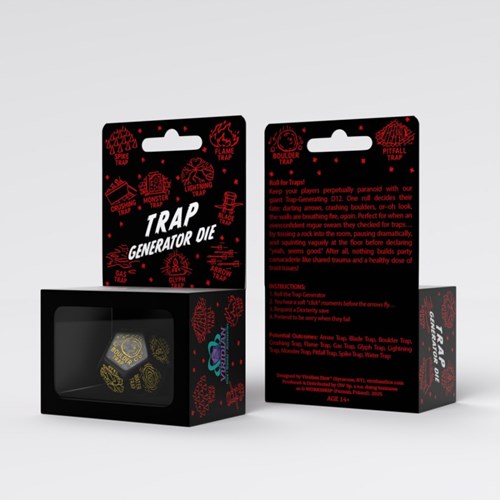Q-Workshop jeu de dés Trap Generator D12 Noir & Jaune-2