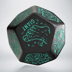 Q-Workshop dé Monster Generator D12 noir turquoise pour jeux de rôle