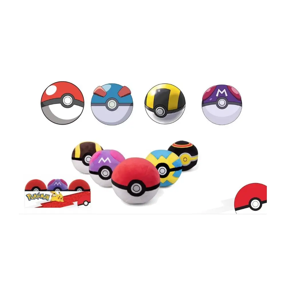Pokeball peluche jouet Pokémon - balle douce à câliner