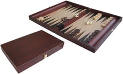 HOT Jeux Coffret de backgammon en bois marron 35x23 cm avec des pierres de HOT