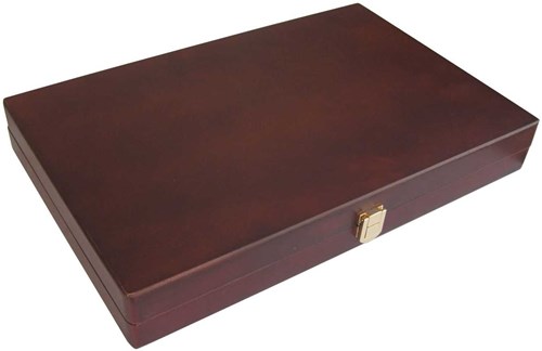 HOT Jeux Coffret de backgammon en bois marron 35x23 cm avec des pierres de HOT-3