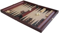 HOT Jeux Coffret de backgammon en bois marron 35x23 cm avec des pierres de HOT-2