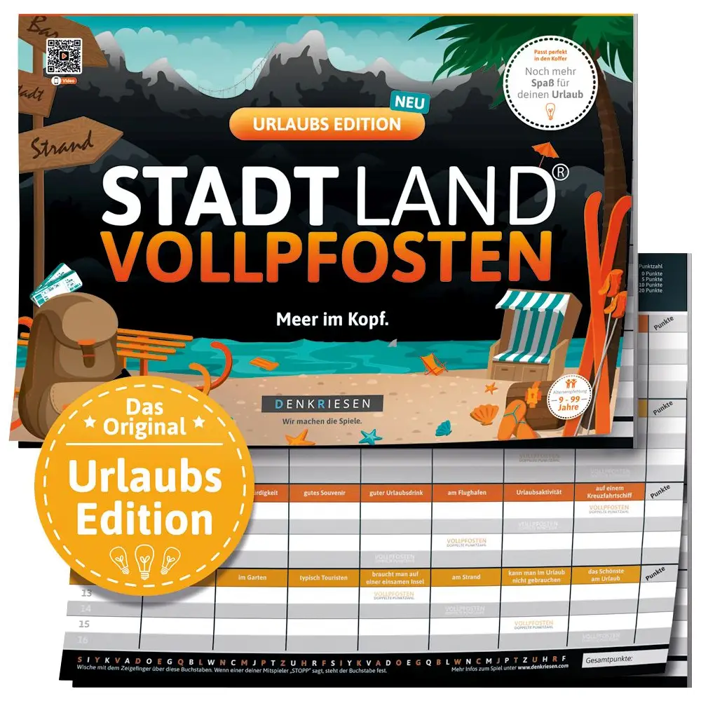 Jeu Vedes STADT LAND VOLLPFOSTEN édition vacances jeu de voyage amusant