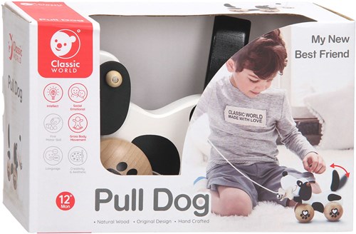 Classic World chien à tirer en bois - jouet en bois FSC chien