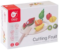 Classic World jouet en bois set fruits à découper avec planche 17 pièces