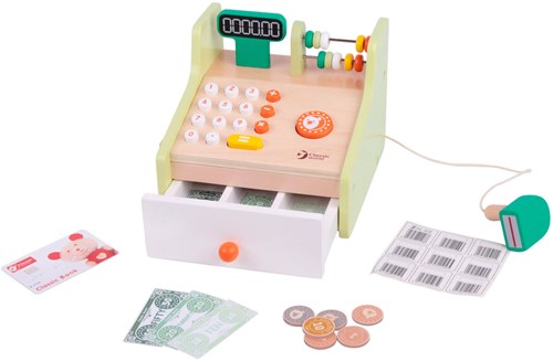 Classic World caisse enregistreuse en bois - jouet éducatif pour enfants-2