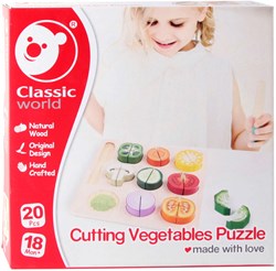 Classic World set de légumes à découper en bois - 20 pièces - éducatif
