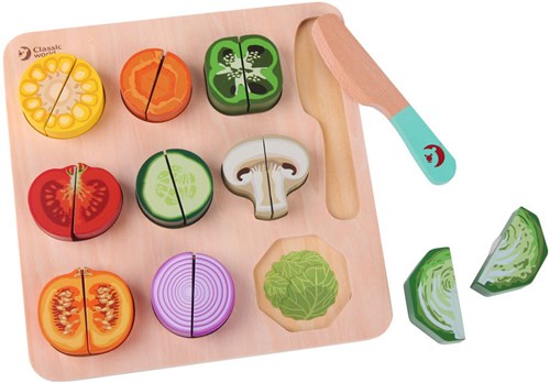 Classic World set de légumes à découper en bois - 20 pièces - éducatif-2